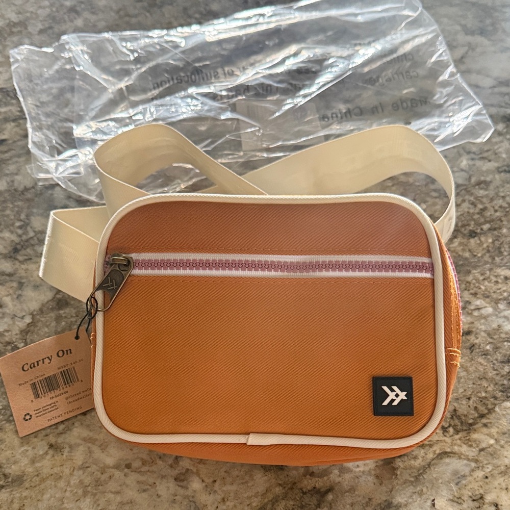 Thread & Supply Tangerine Mini Bag with Cream Trim